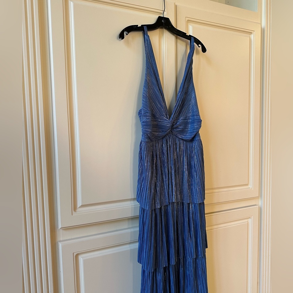 Sabina Musayev Delphina tiered dress in blue size large